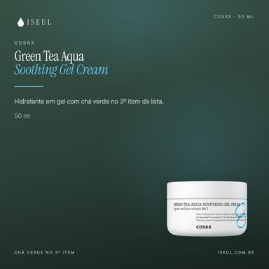 COSRX Green Tea Aqua Soothing Gel Cream · Hidratante em Gel · 50 ml